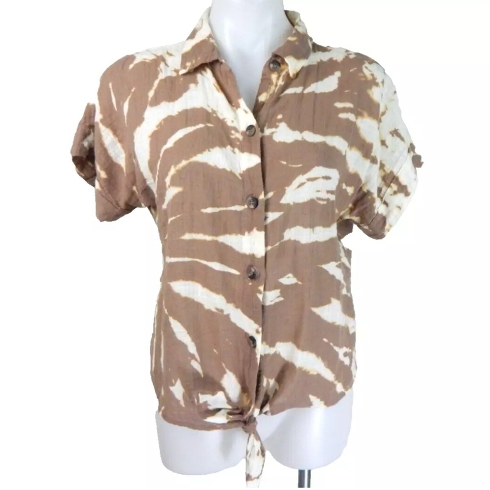 XCVI‎ Wearables Teagan Gauze Tie Waist Shirt